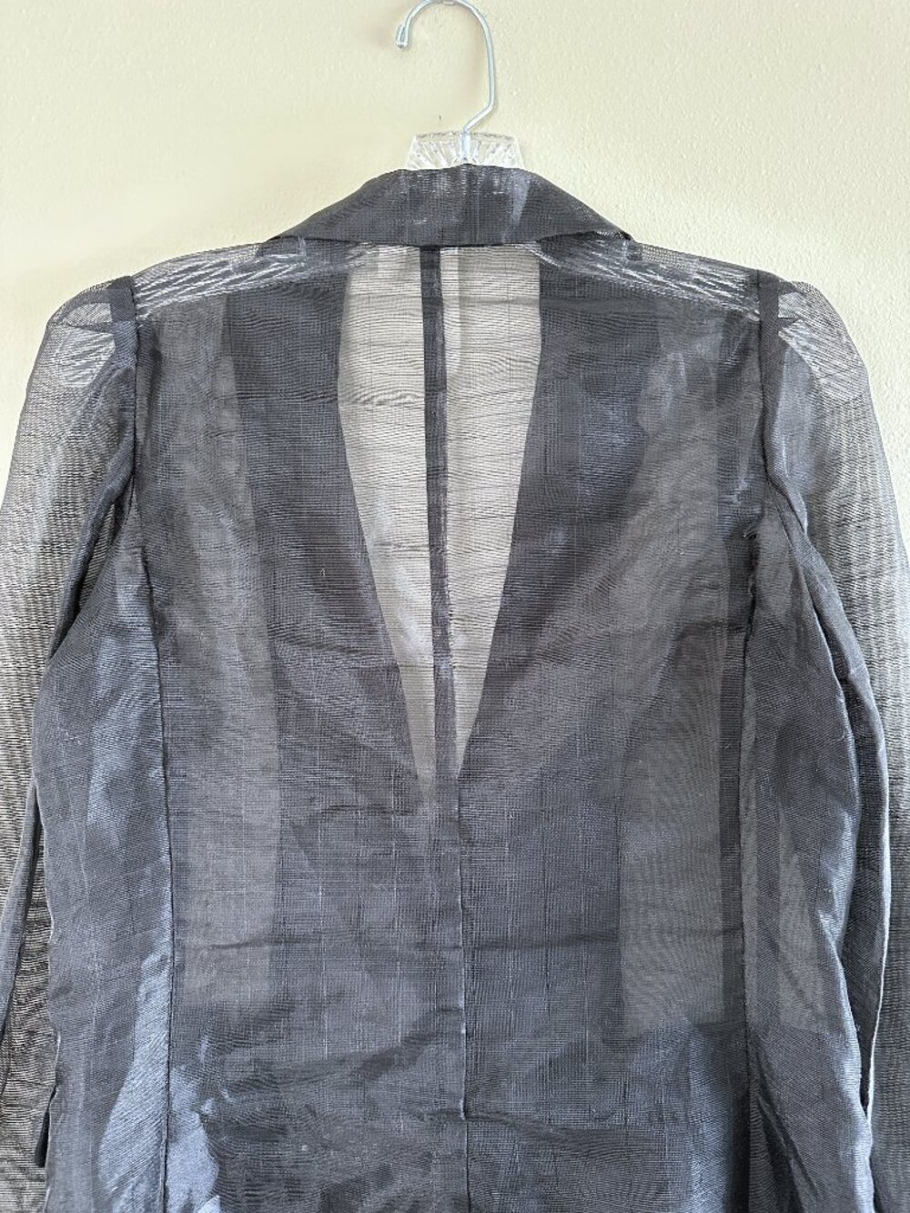 Dolan Left Coast Sheer Organza Puff Sleeve Blazer Jacket, S, Black Whimisgoth - Picture 8 of 8